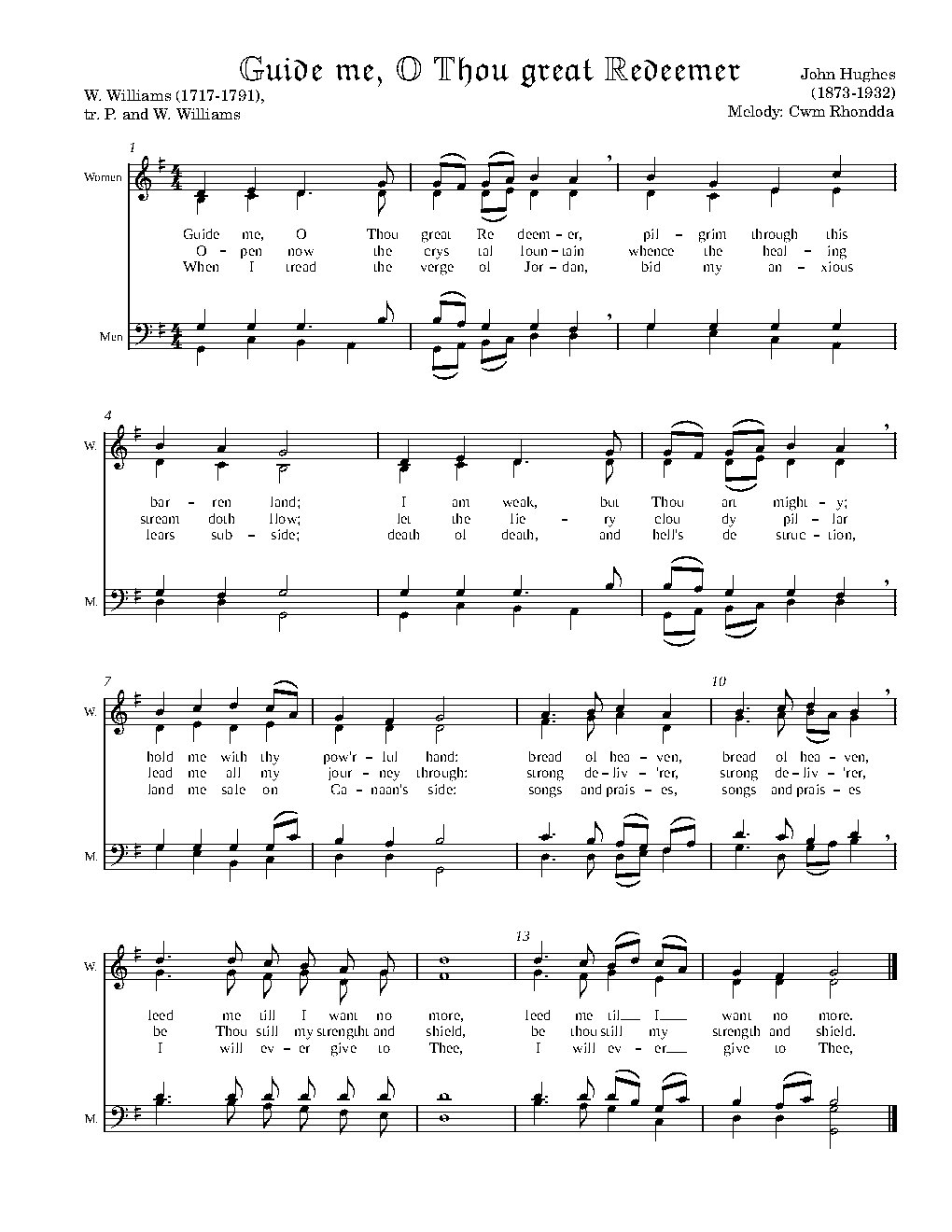 Guide me, O Thou great Redeemer - Choir Script PDF Thumbnail