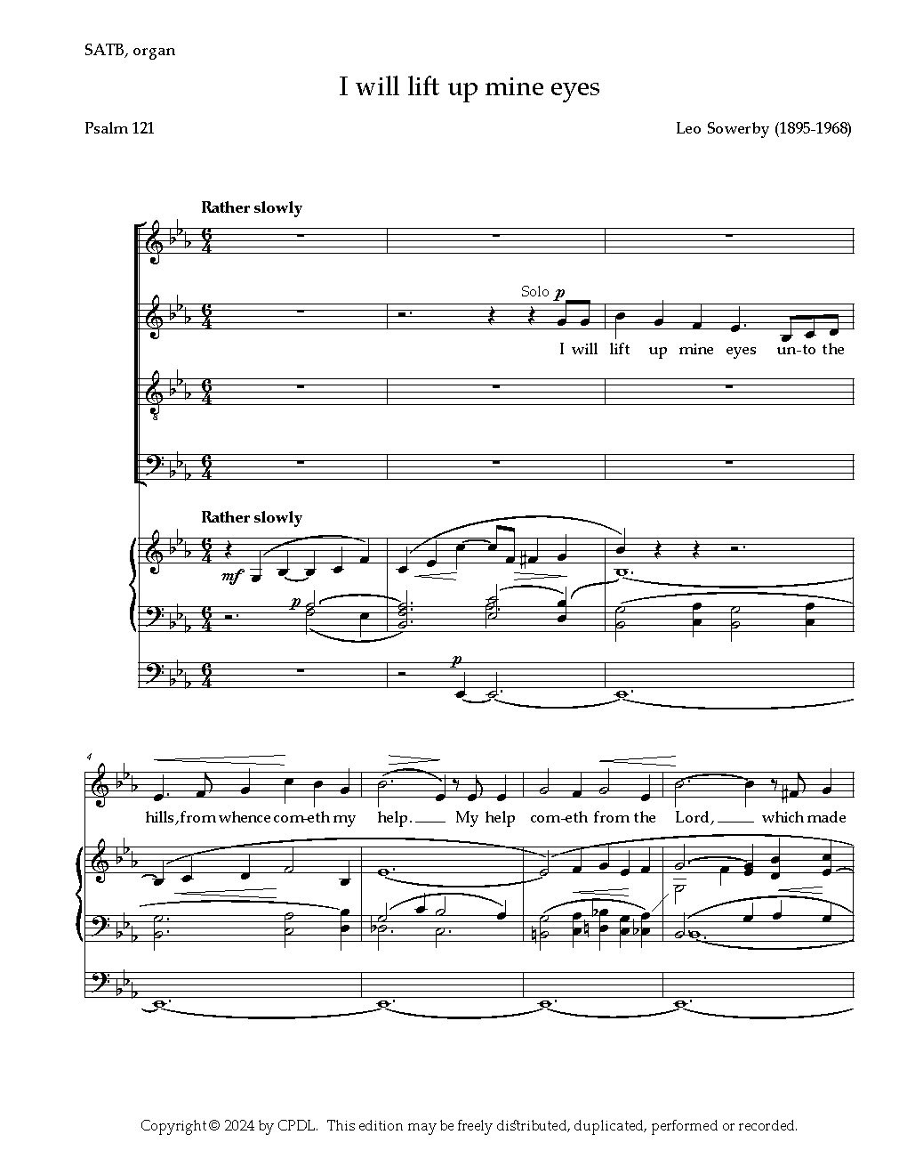 I Will Lift Mine Eyes - Choir Script PDF Thumbnail