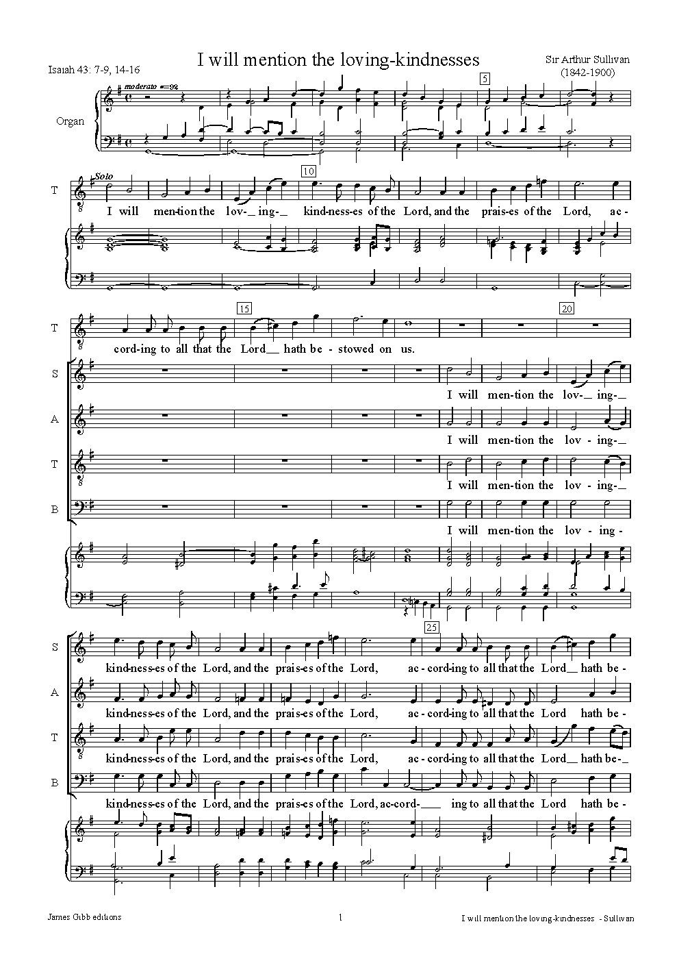 I will mention the loving-kindnesses - Choir Script PDF Thumbnail