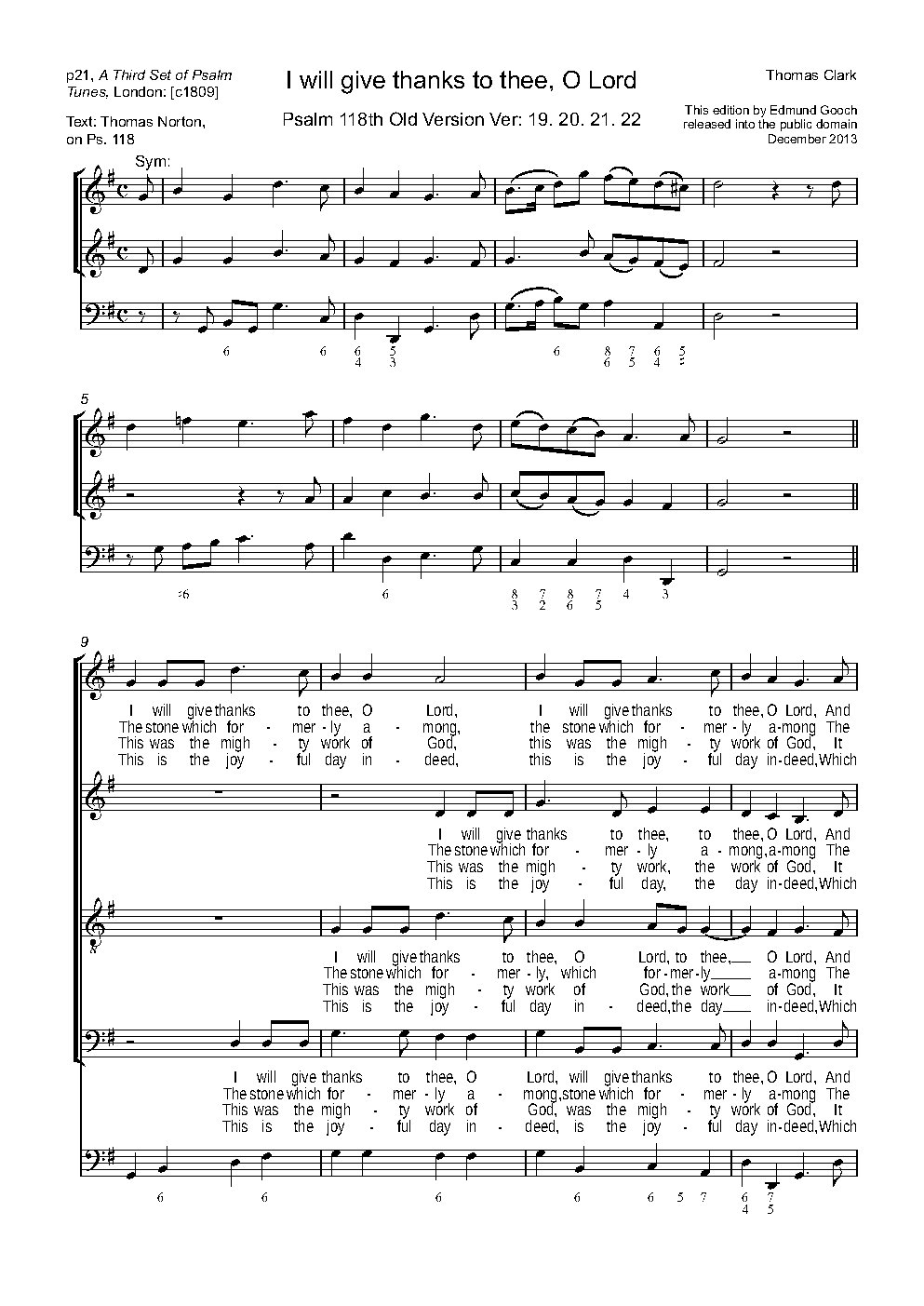 I will give thanks to thee, O Lord - Choir Script PDF Thumbnail