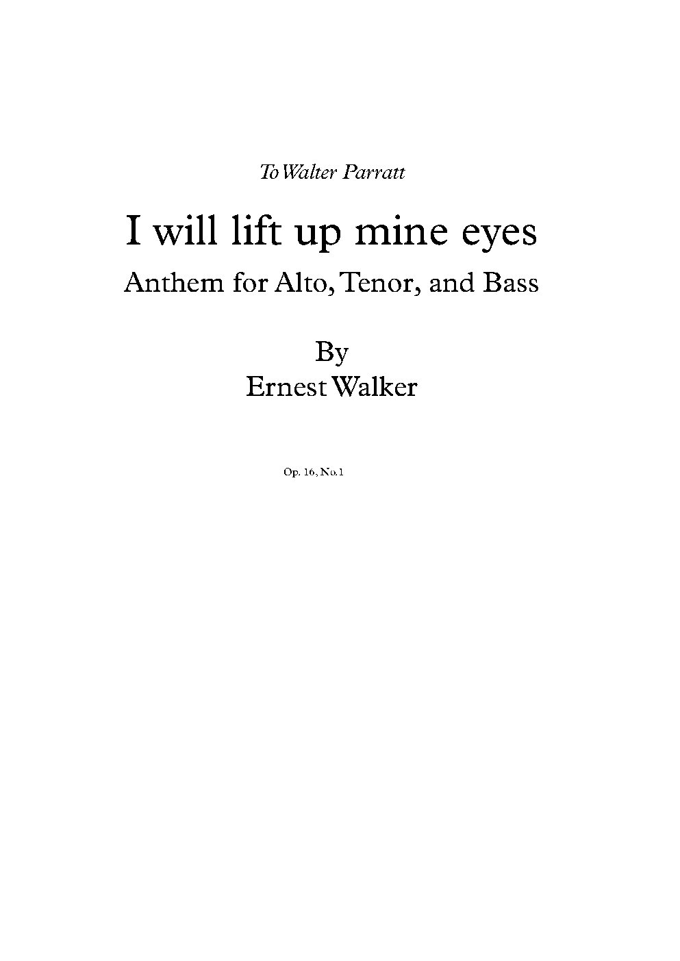 I will lift up mine eyes - Choir Script PDF Thumbnail