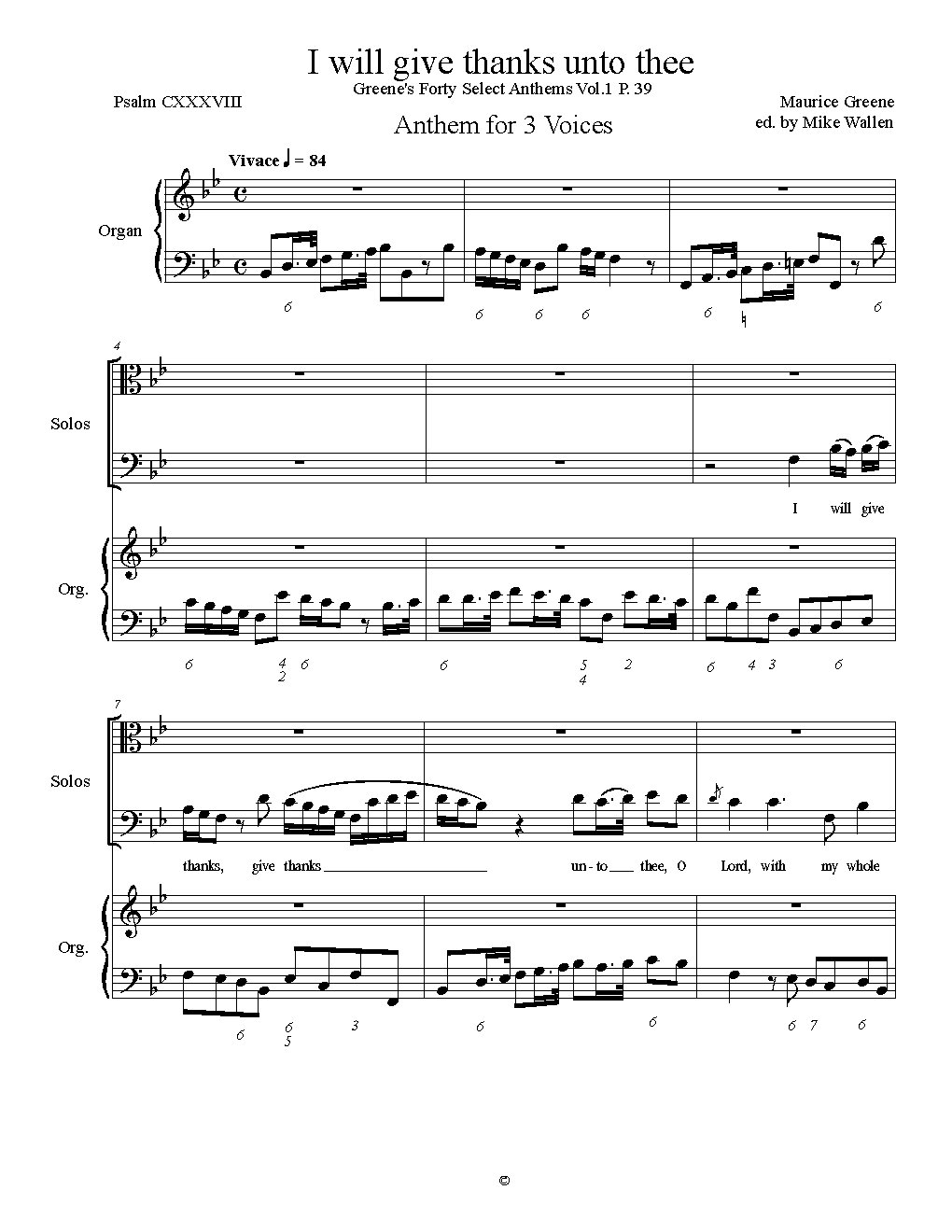 I will give thanks unto thee - Choir Script PDF Thumbnail