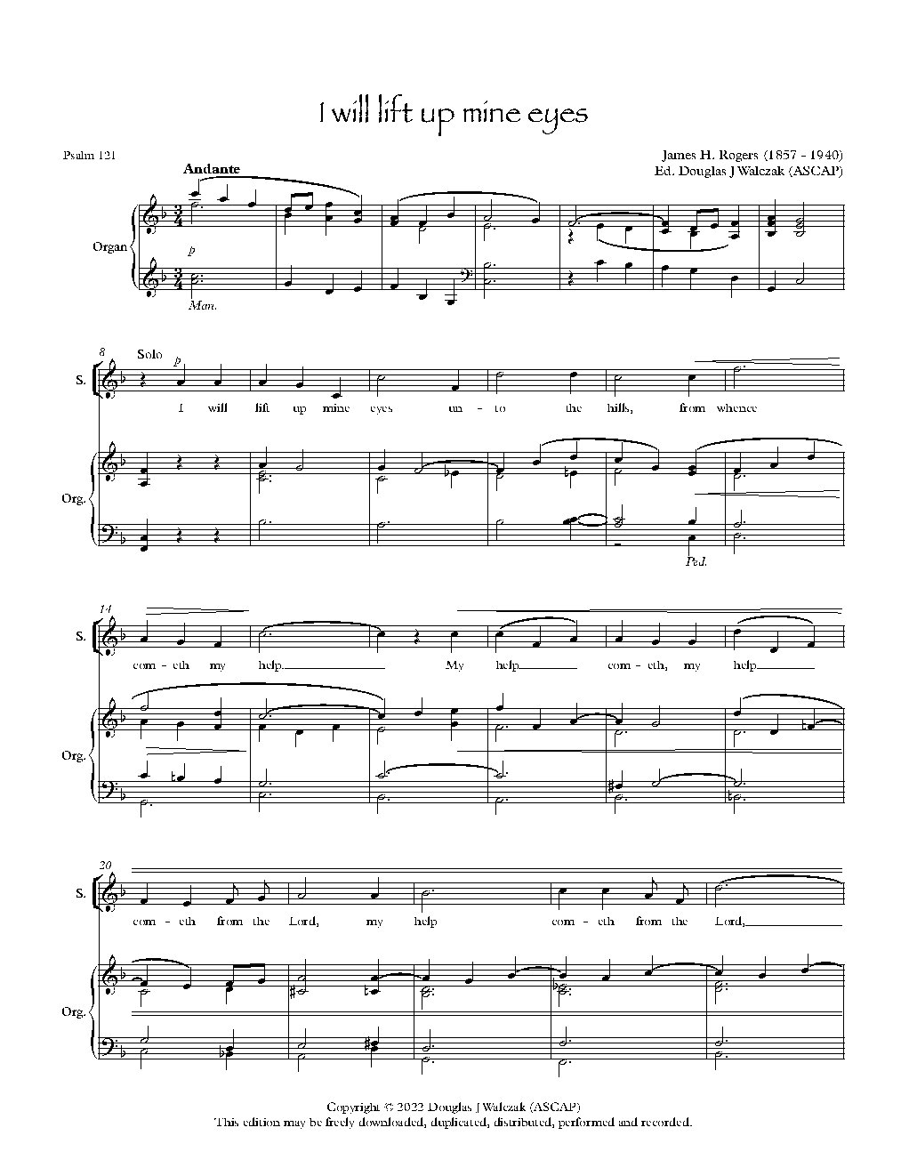 I will lift up mine eyes - Choir Script PDF Thumbnail