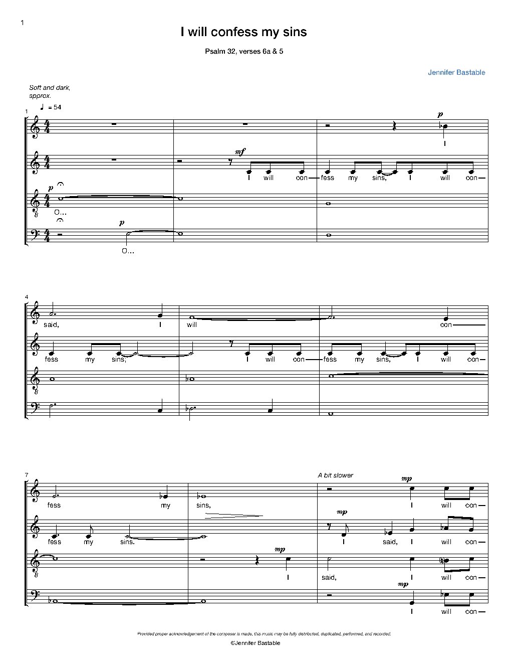 I will confess my sins - Choir Script PDF Thumbnail
