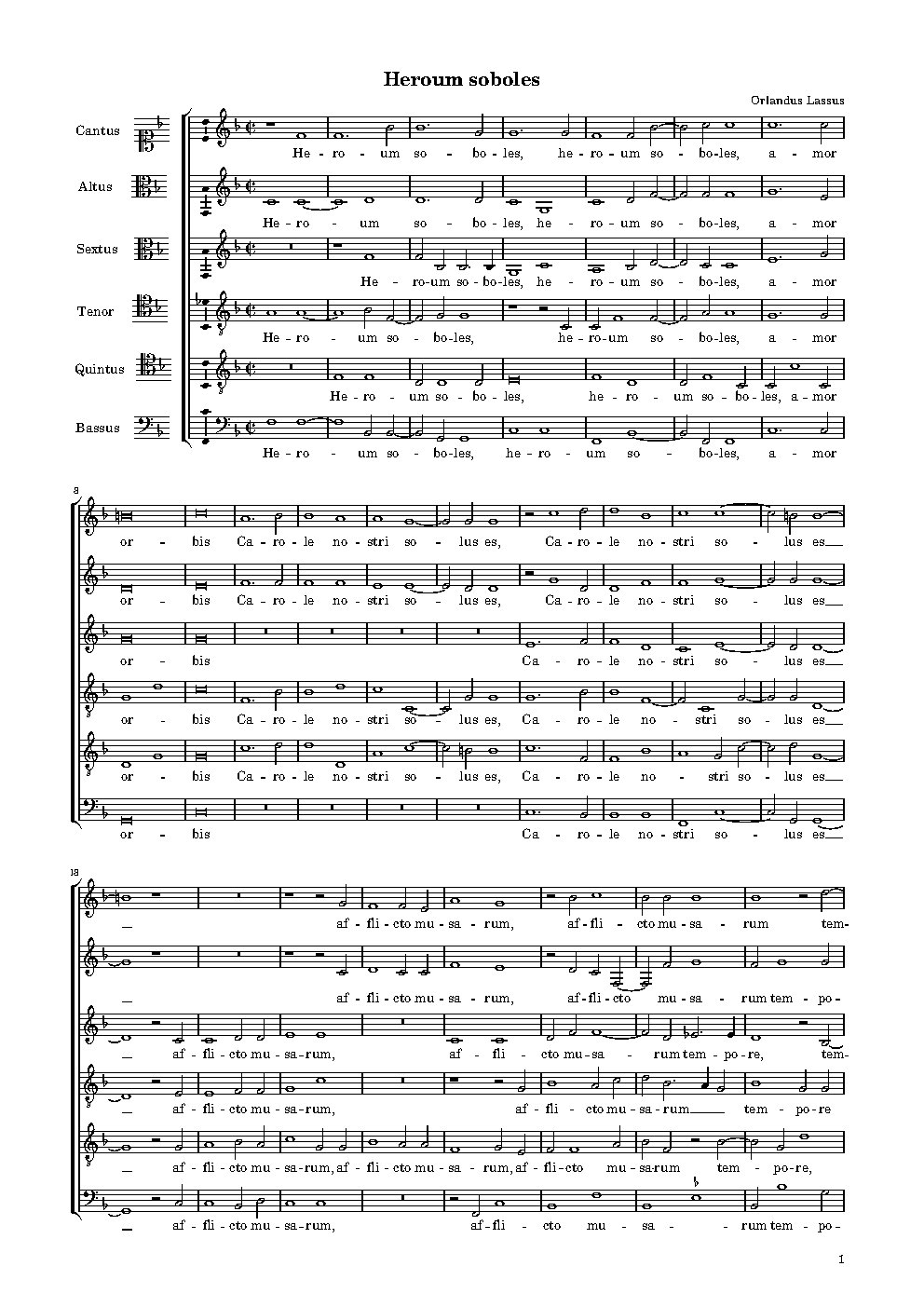 Heroum soboles, amor orbis, Carole, nostri - Choir Script PDF Thumbnail