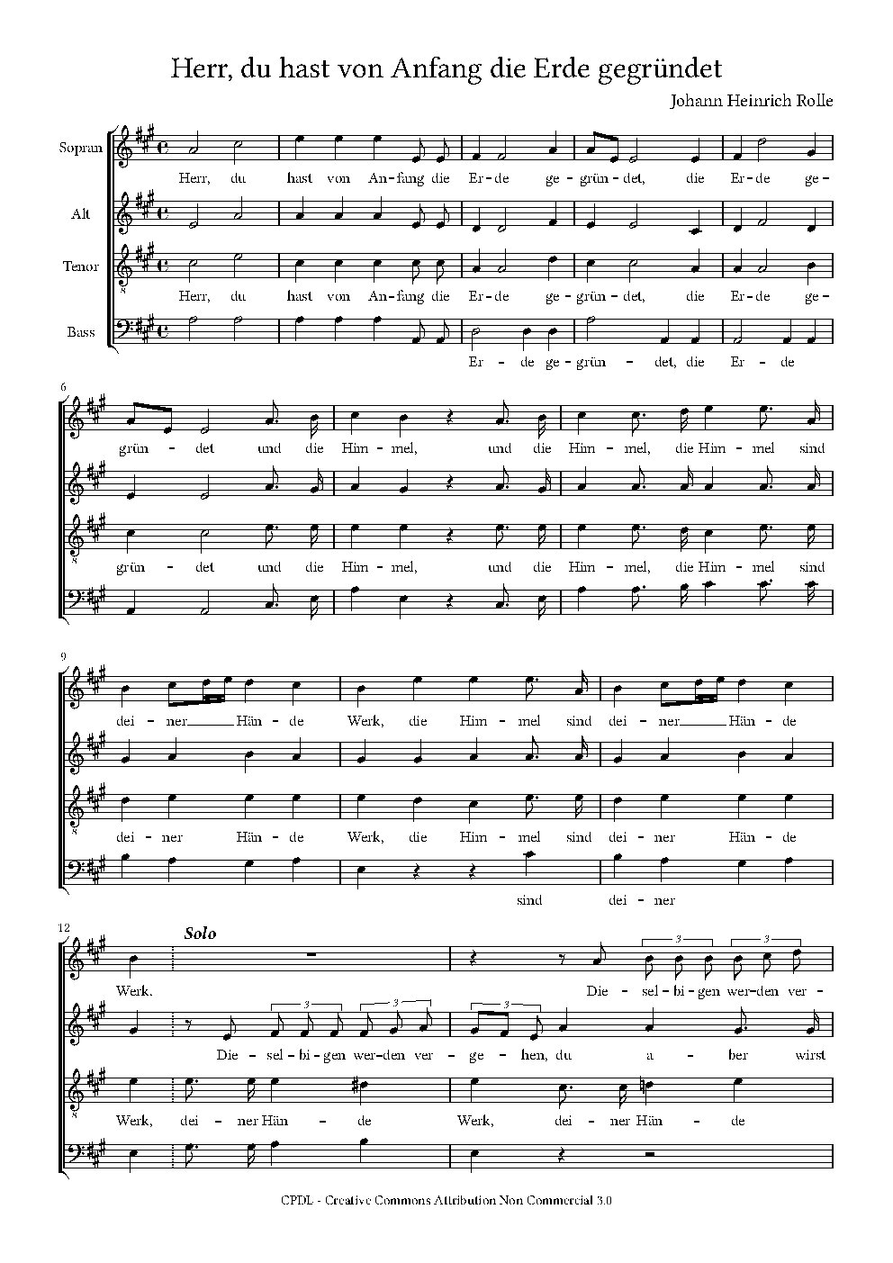 Herr, du hast von Anfang die Erde gegründet - Choir Script PDF Thumbnail