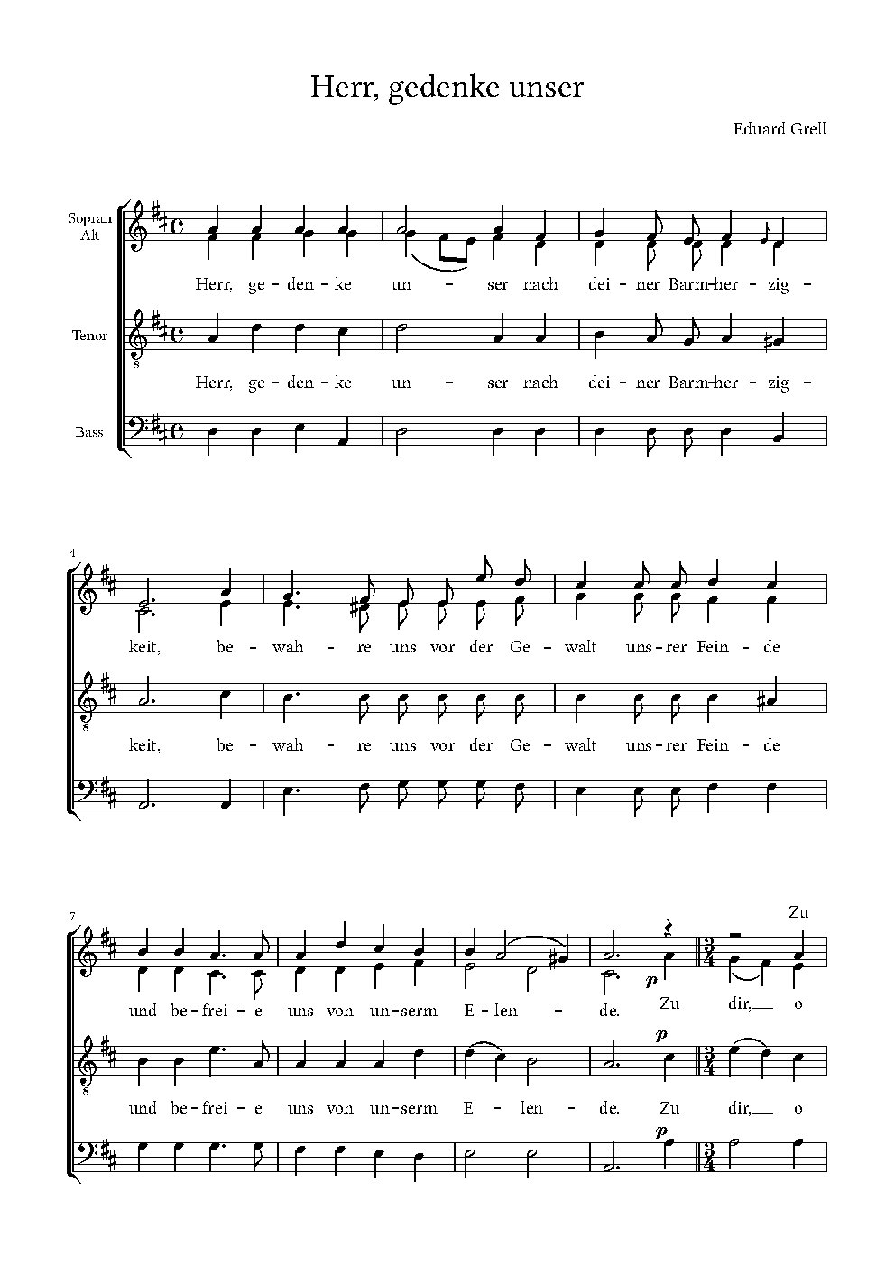 Herr, gedenke unser - Choir Script PDF Thumbnail