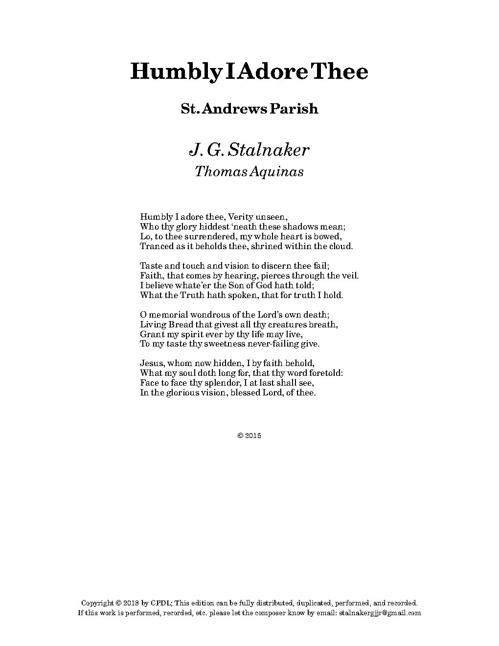 Humbly I Adore Thee