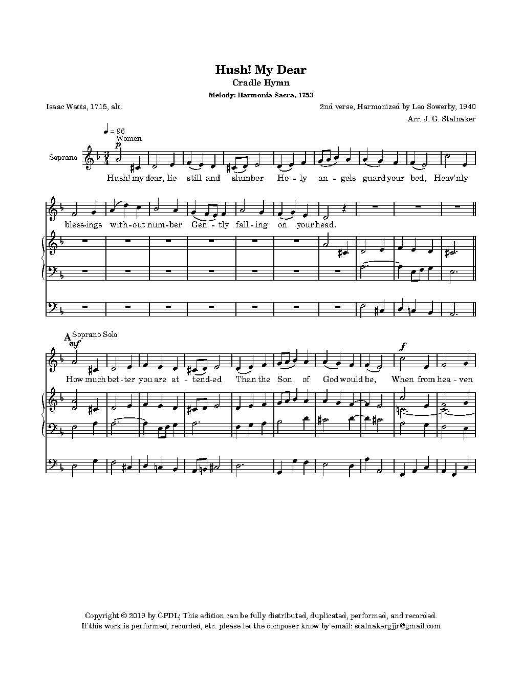 Hush! My Dear (Cradle Song)