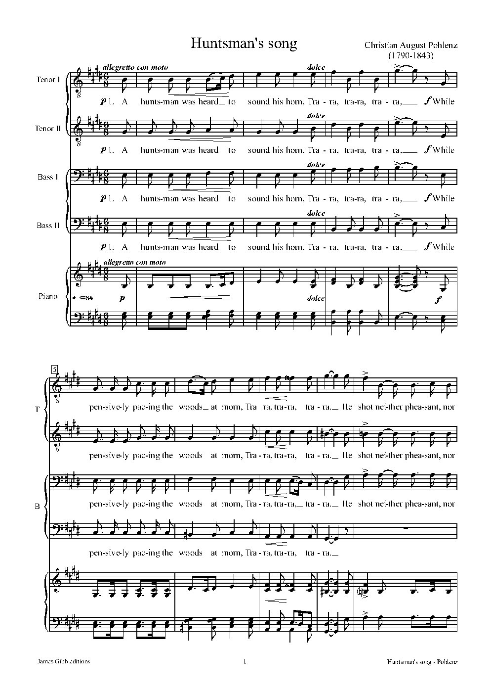 Huntsman's song - Choir Script PDF Thumbnail