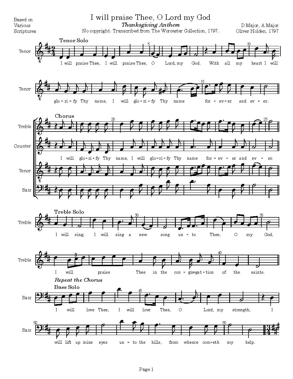 I will praise Thee, O Lord my God