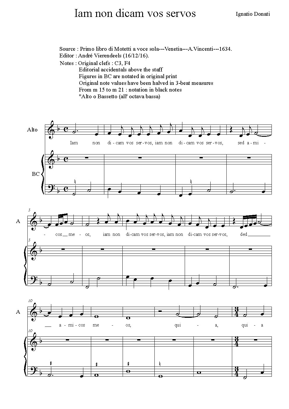 Iam non dicam vos servos - Choir Script PDF Thumbnail