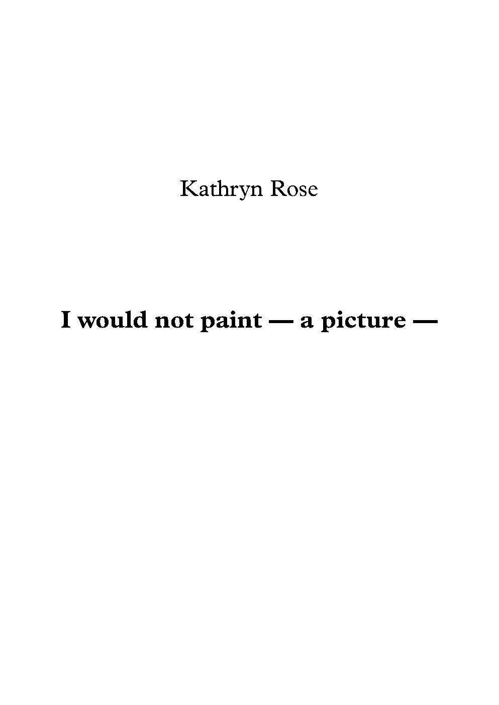 I would not paint — a picture — - Choir Script PDF Thumbnail