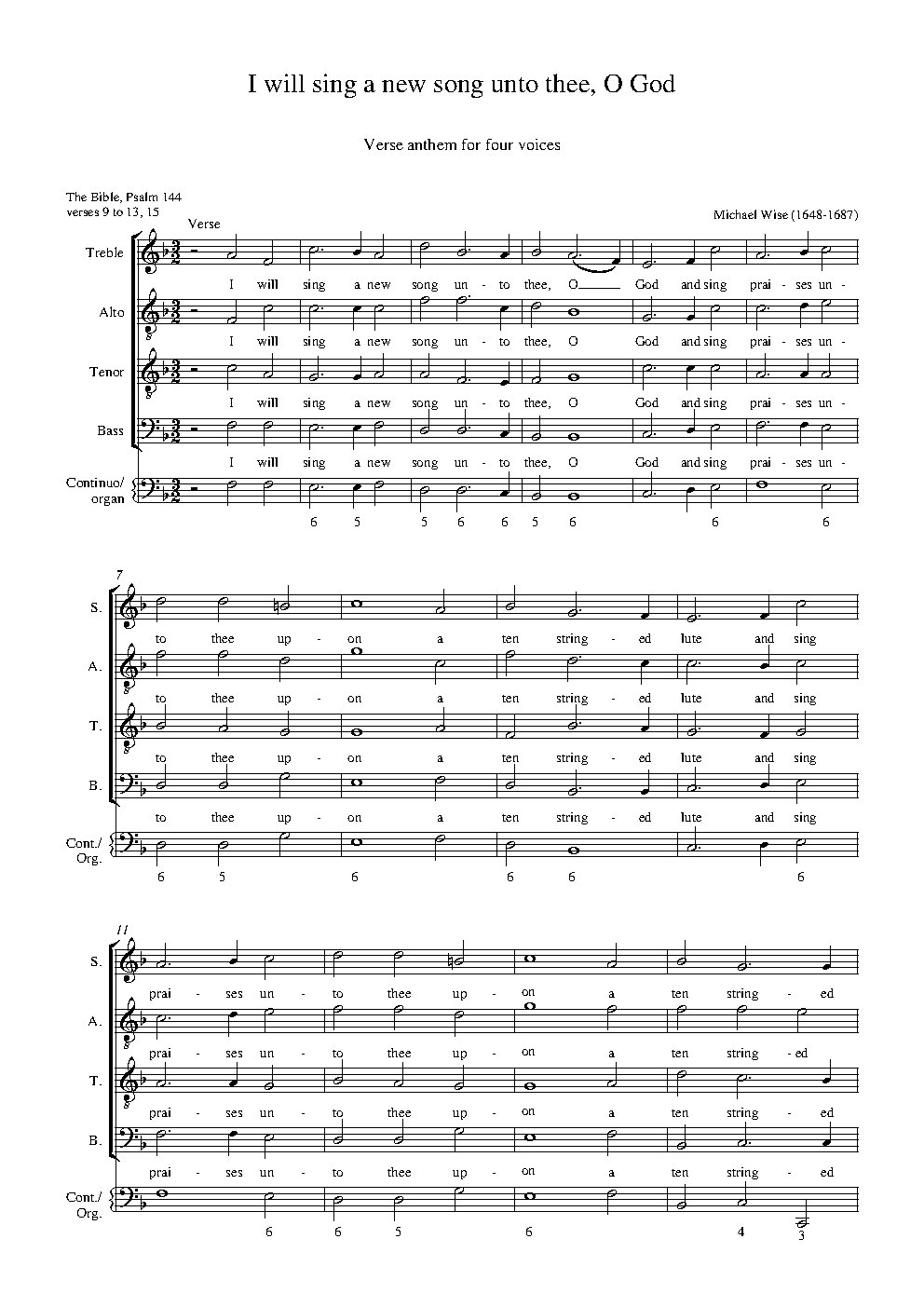 I will sing a new song unto Thee, O God