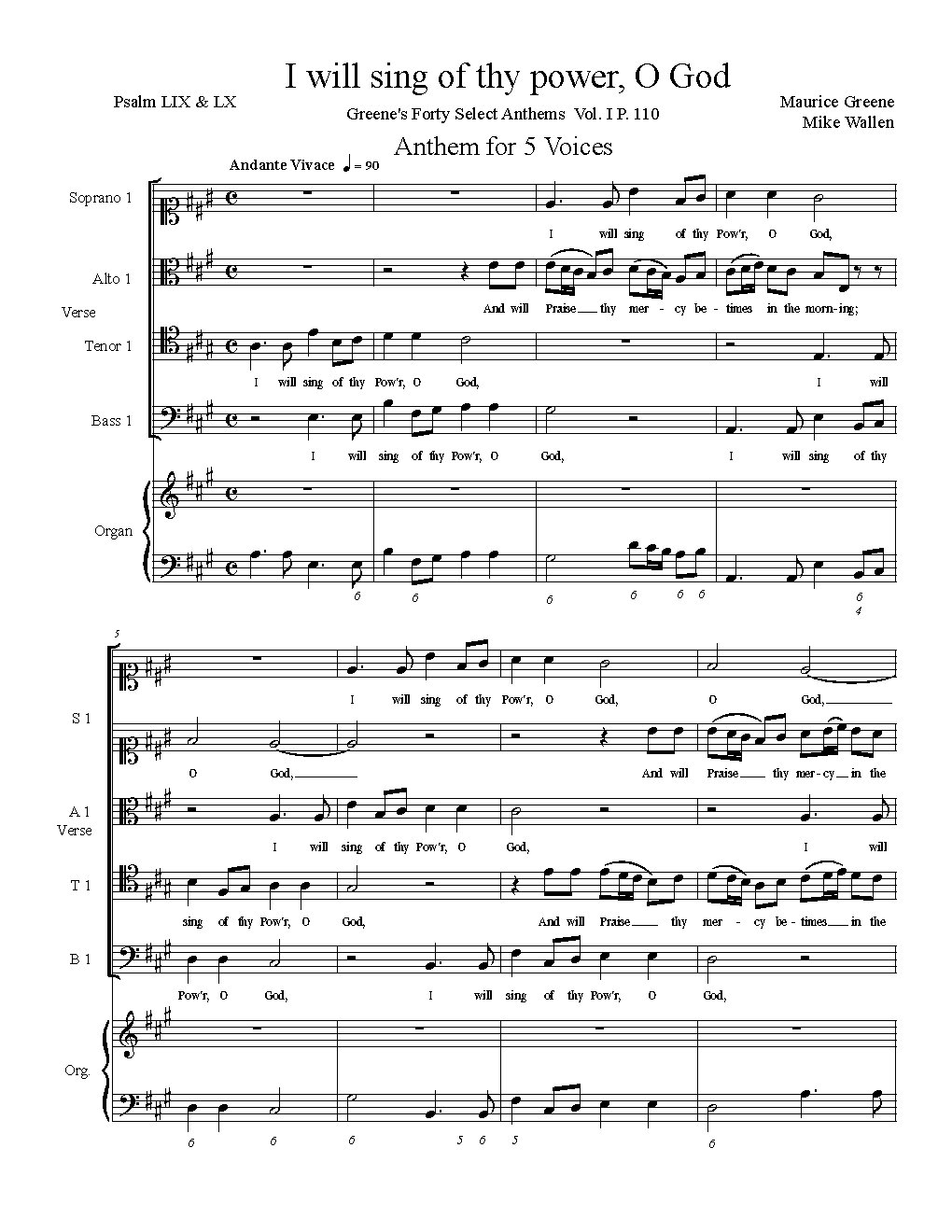 I will sing of thy power, O God