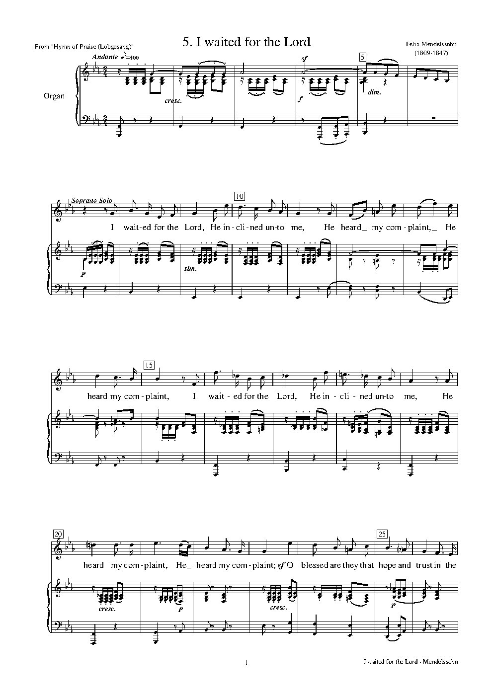 Hymn of Praise: #5 - I waited for the Lord
