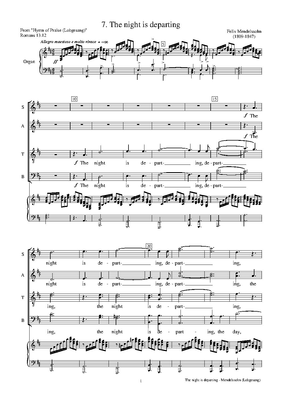 Hymn of Praise: #7 - The Night is departing
