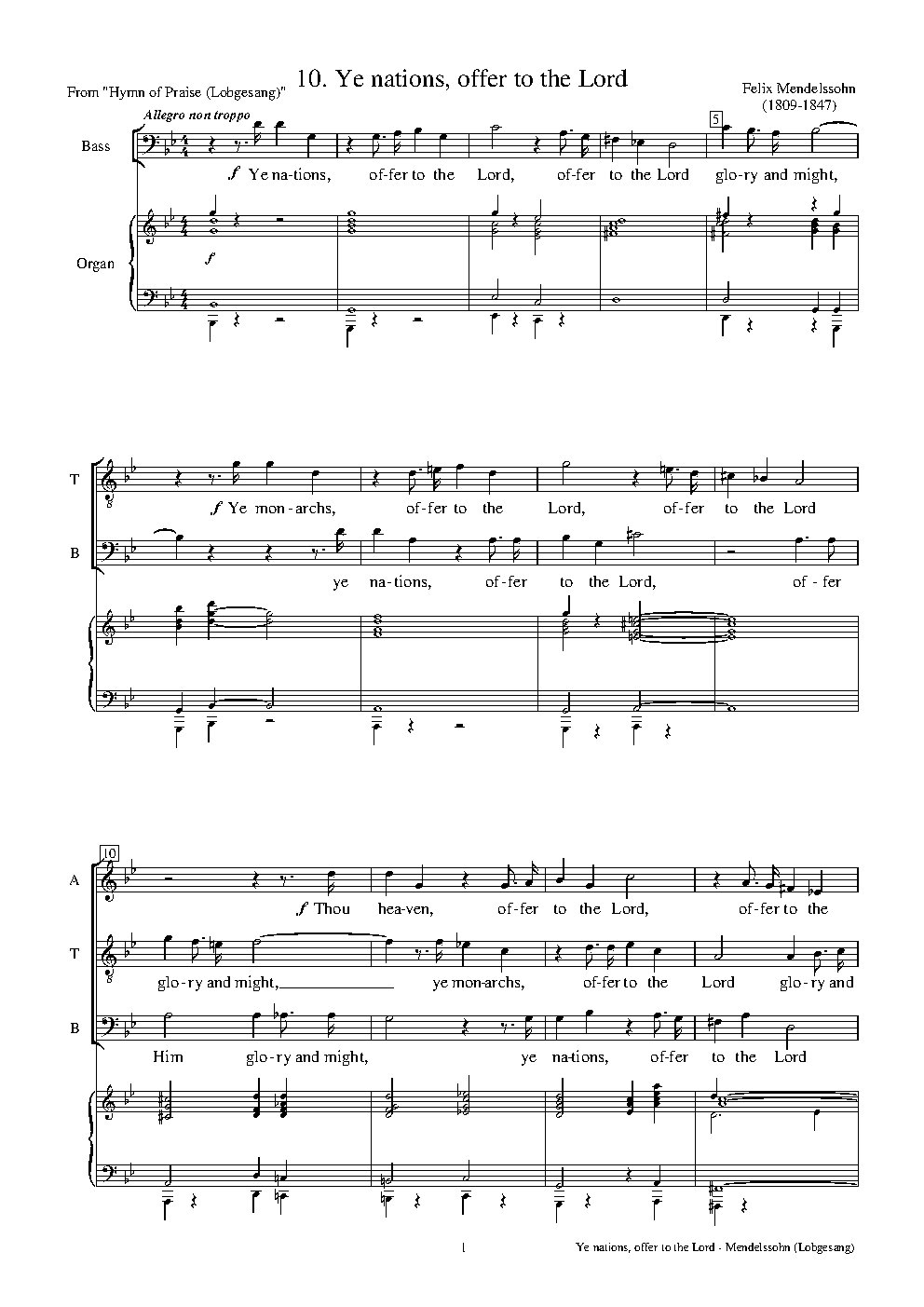 Hymn of Praise: #10 - Ye nations, offer to the Lord