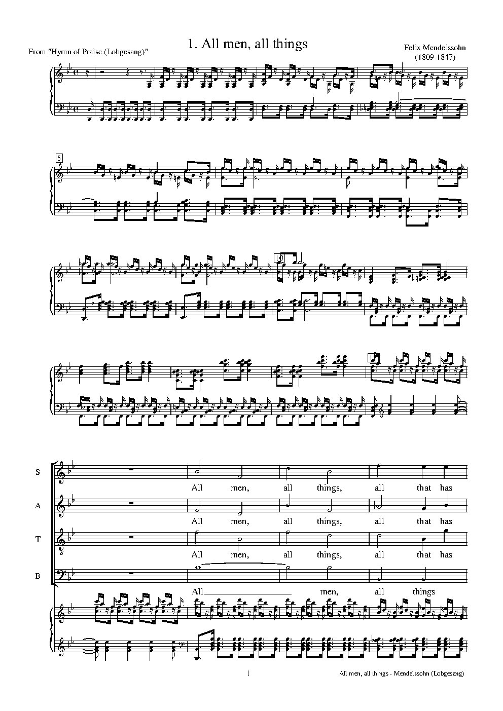 Hymn of Praise: #1 - All men, all things