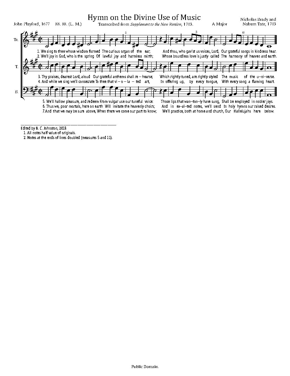 Hymn on the Divine Use of Music - Choir Script PDF Thumbnail