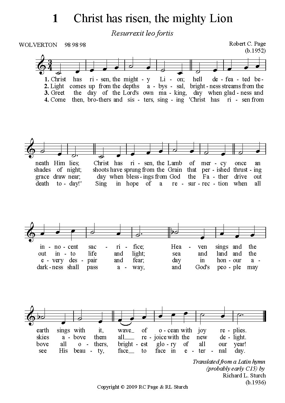 Hymn - Christ has risen, the mighty Lion
