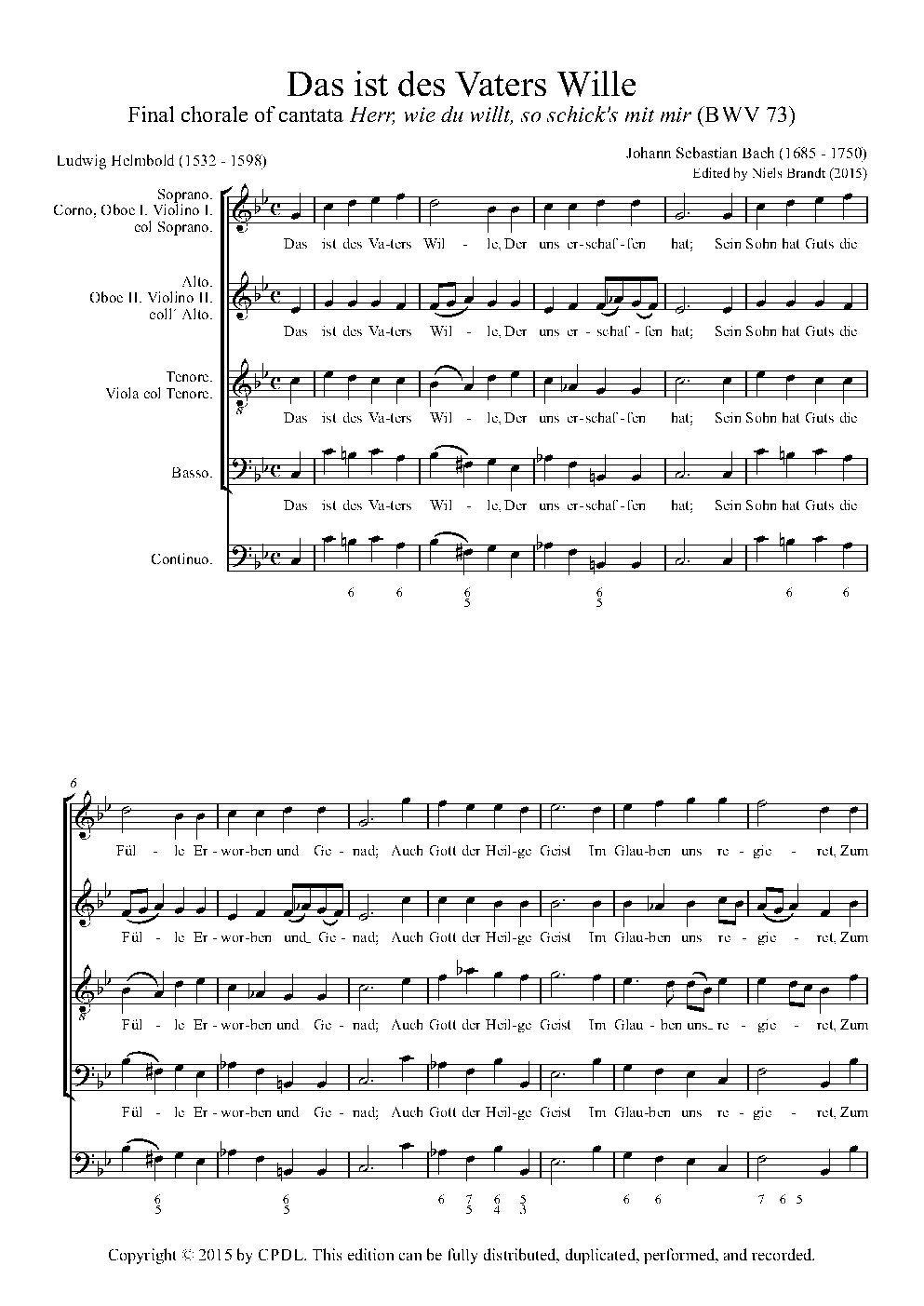 Herr, wie du willt, so schick's mit mir, BWV 73