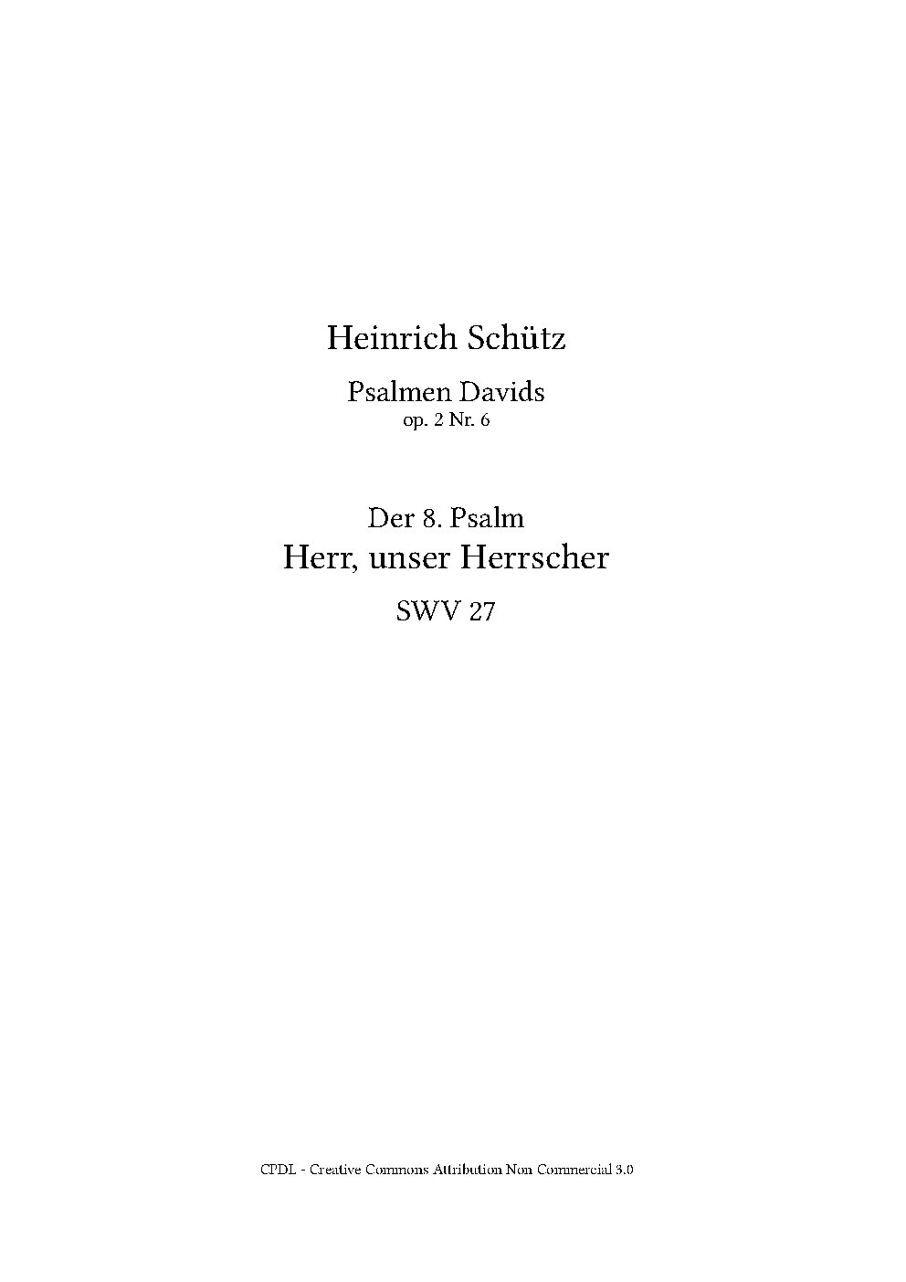 Herr, unser Herrscher (Psalm 8), SWV 27