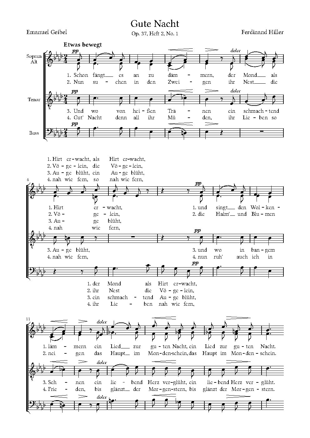 Gute Nacht, Op. 37, Heft 2, No. 1