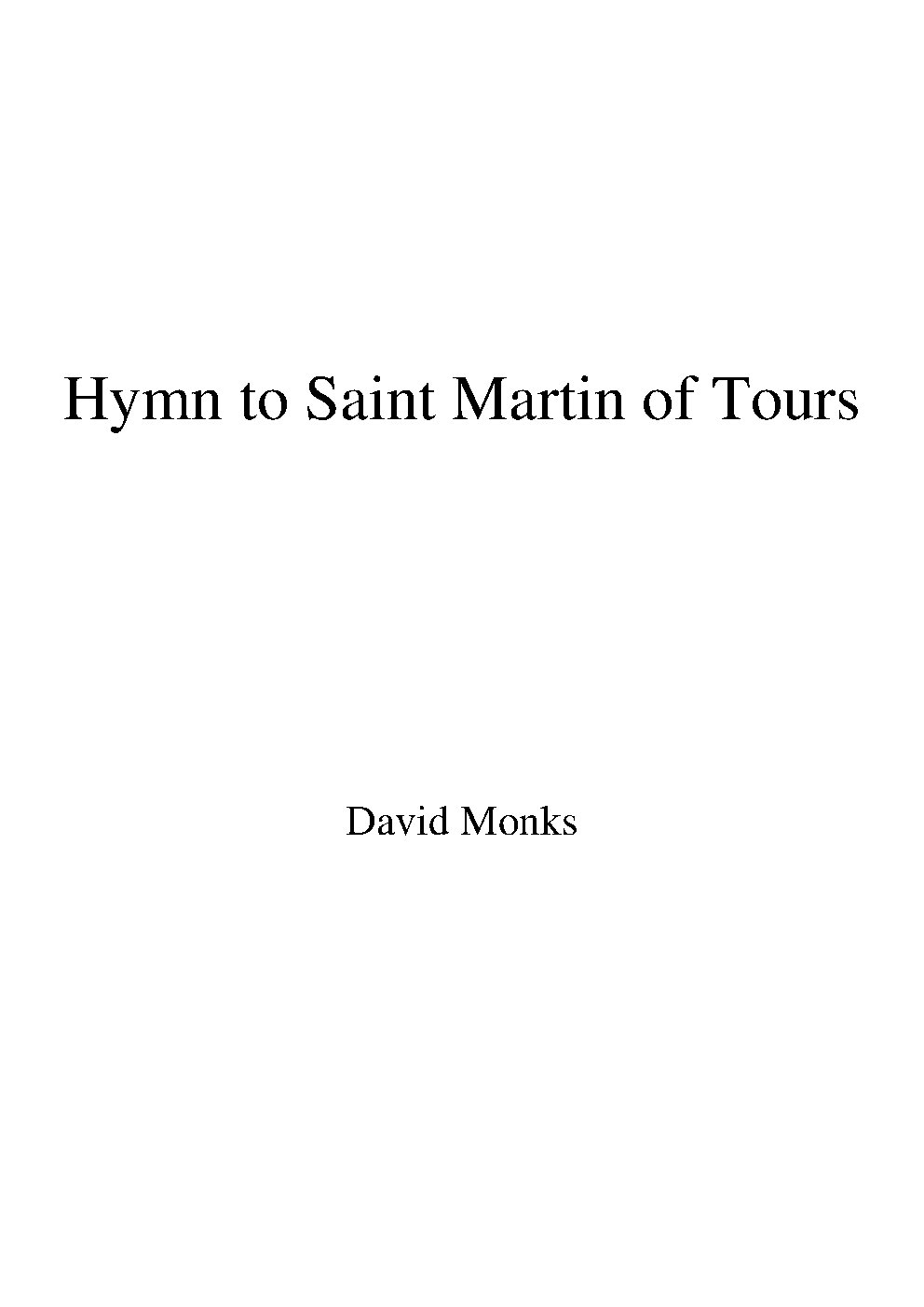Hymn to Saint Martin