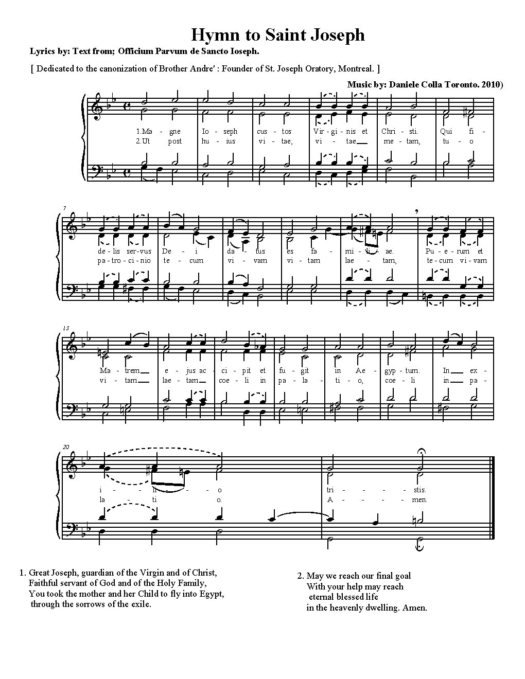 'Magne Ioseph custosHymn to Saint Joseph - Choir Script PDF Thumbnail