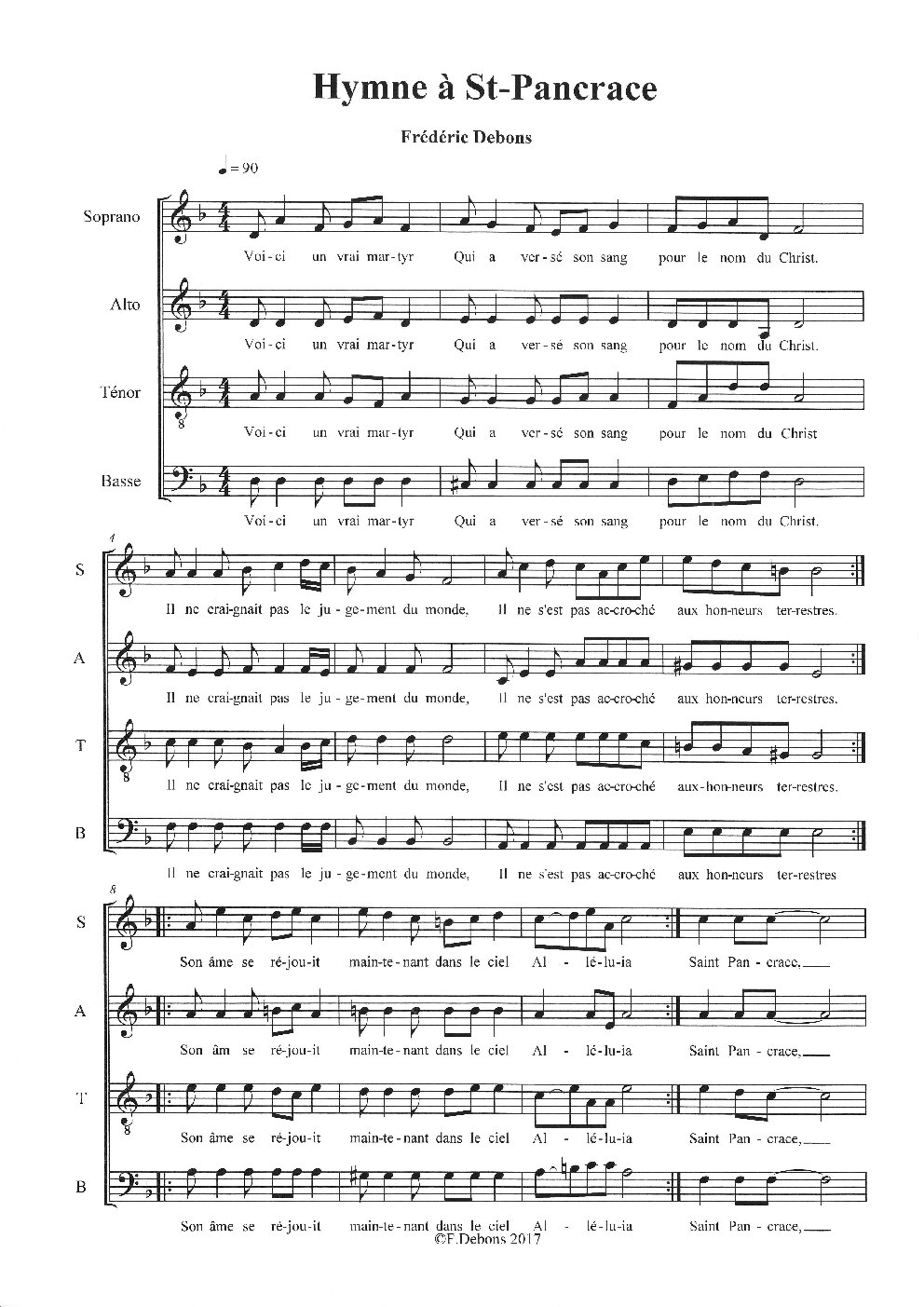 Hymne à St-Pancrace