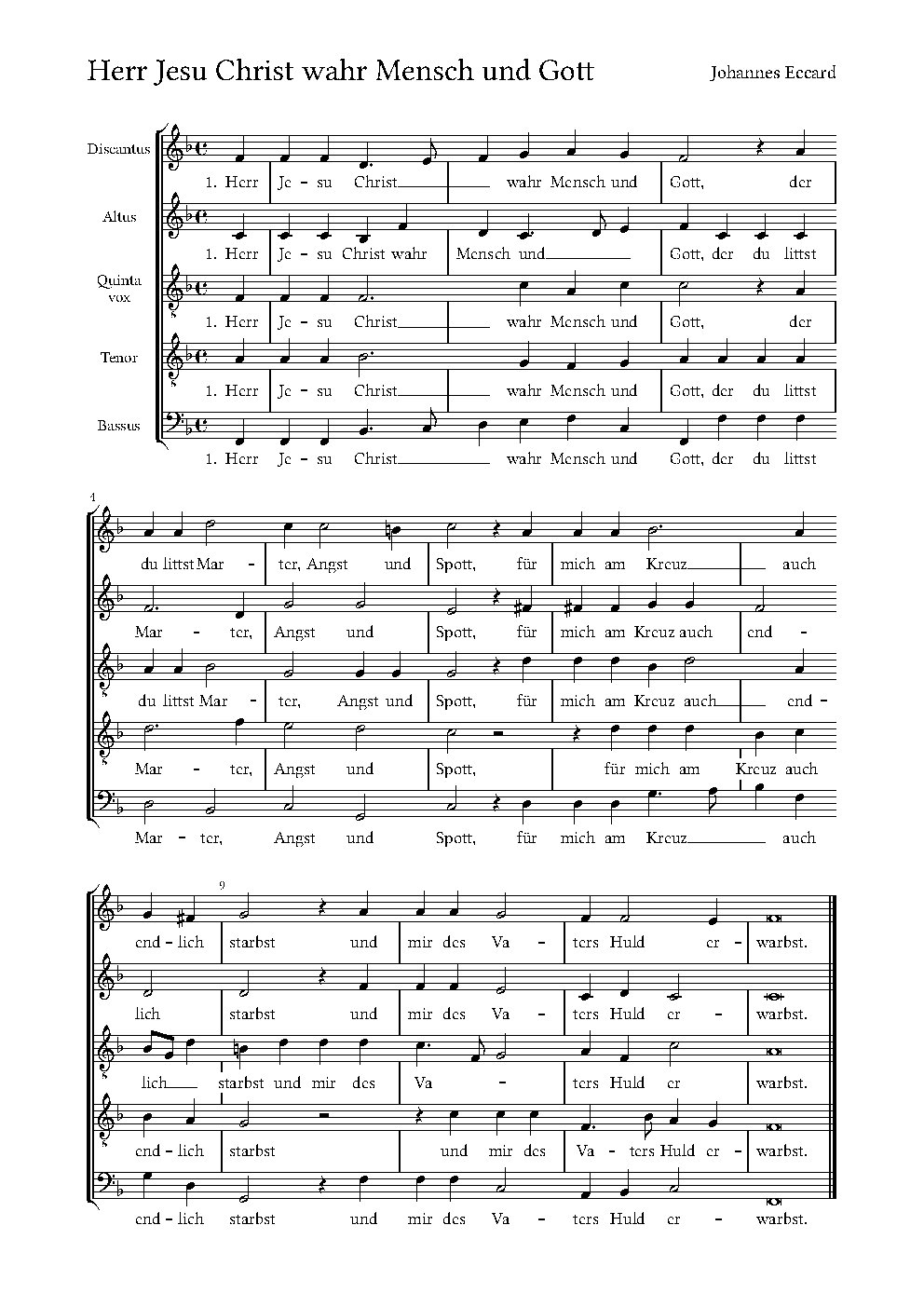 Herr Jesu Christ wahr Mensch und Gott - Choir Script PDF Thumbnail