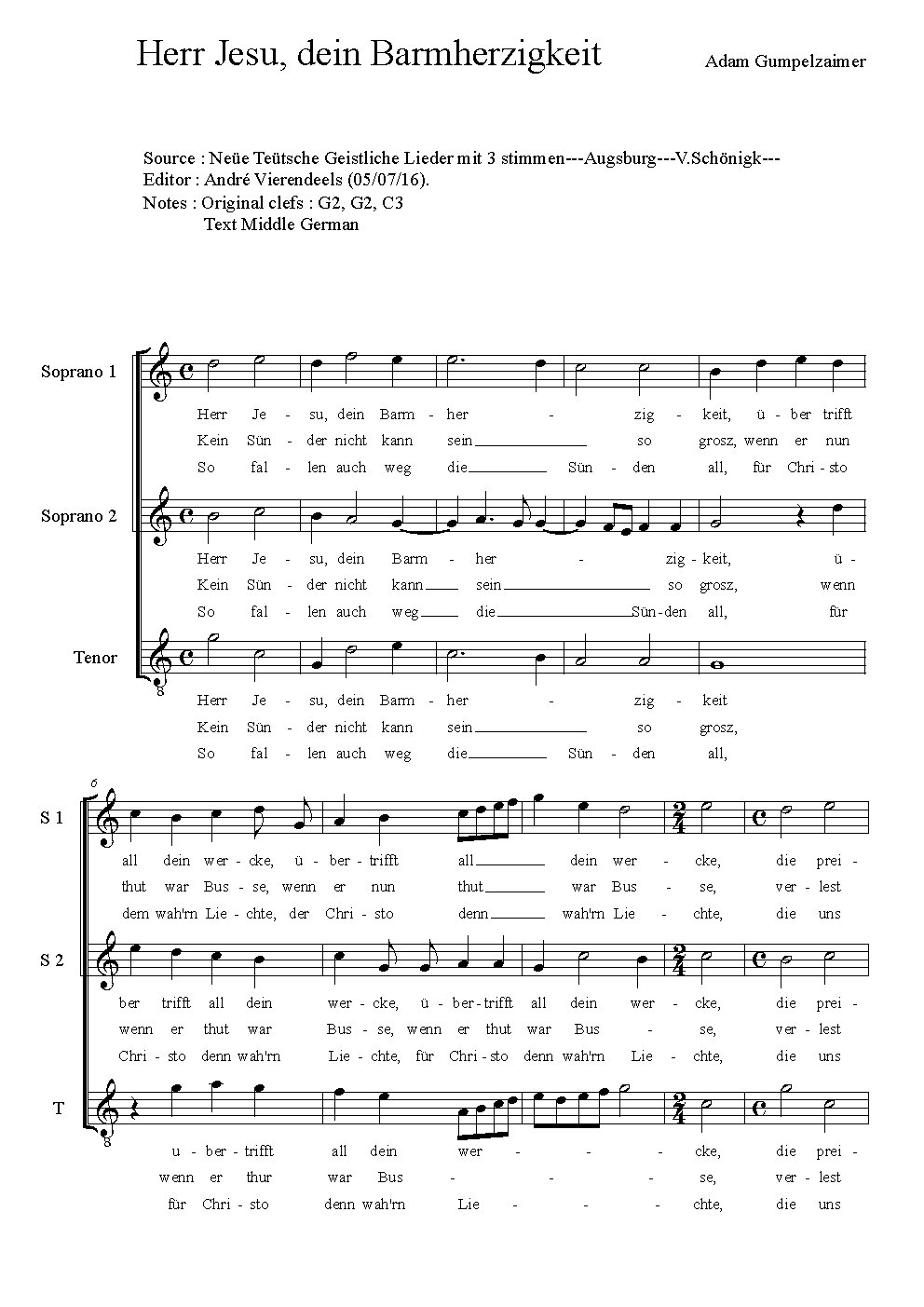 Herr Jesu, dein Barmherzigkeit - Choir Script PDF Thumbnail