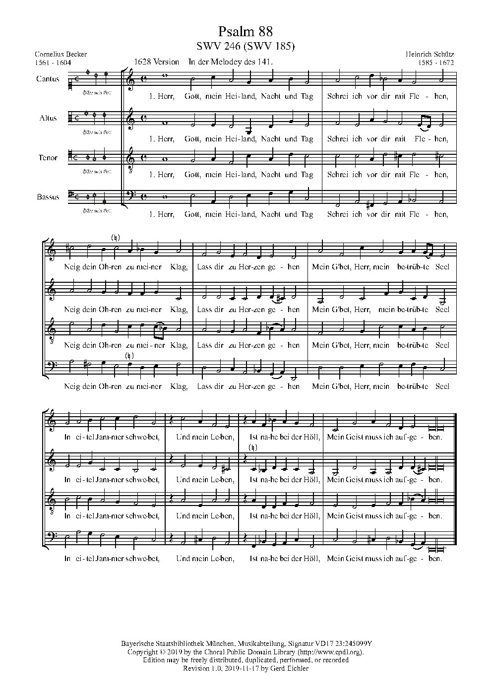 Herr Gott, mein Heiland, Nacht und Tag, SWV 185