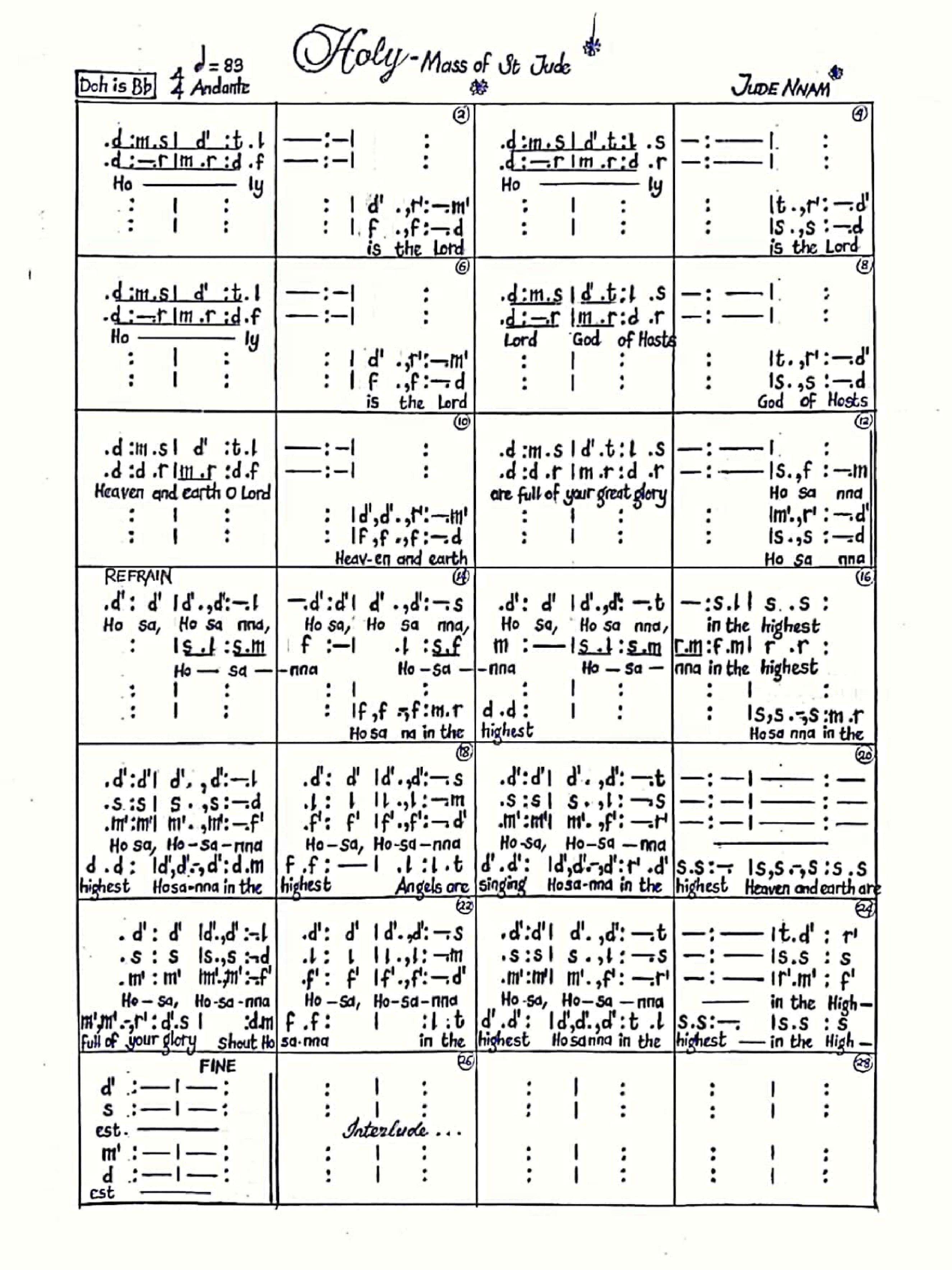 Holy-mass Of St Jude. - Download Choir Script PDF