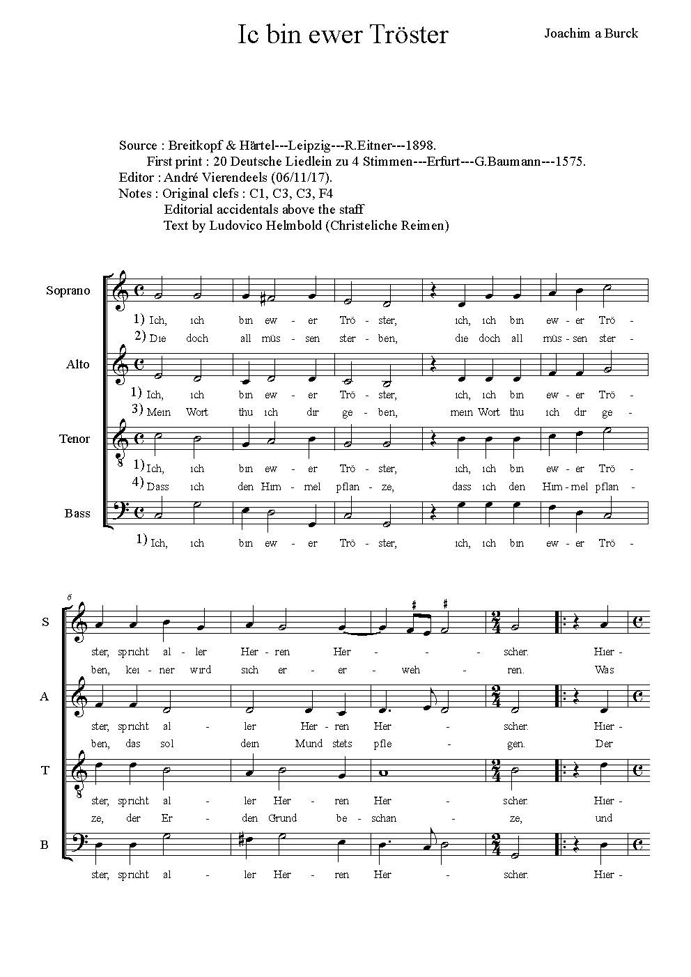 Ich bin ewer Tröster - Choir Script PDF Thumbnail