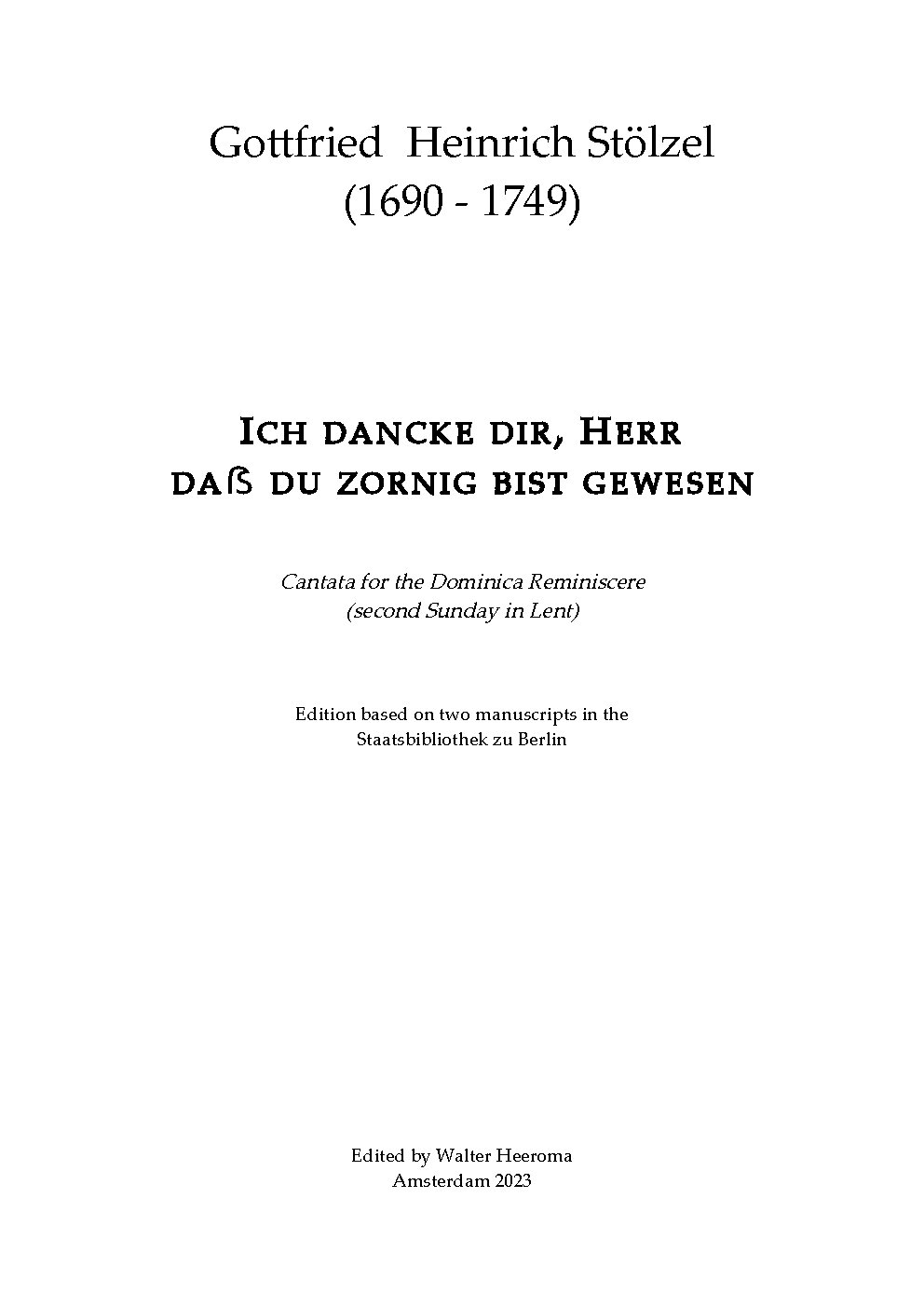 Ich dancke dir, Herr daß du zornig bist gewesen