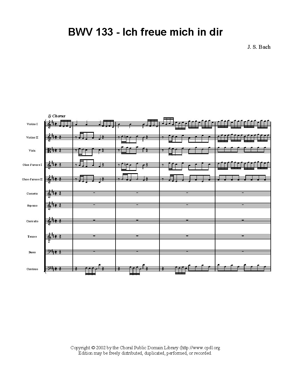 Ich freue mich in dir, BWV 133