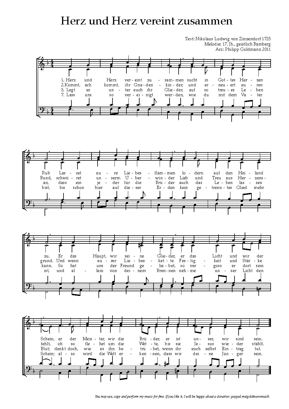 Herz und Herz vereint zusammen - Choir Script PDF Thumbnail