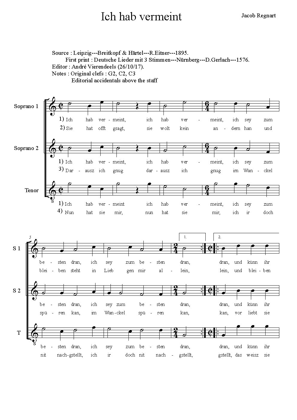 Ich hab vermeint - Choir Script PDF Thumbnail