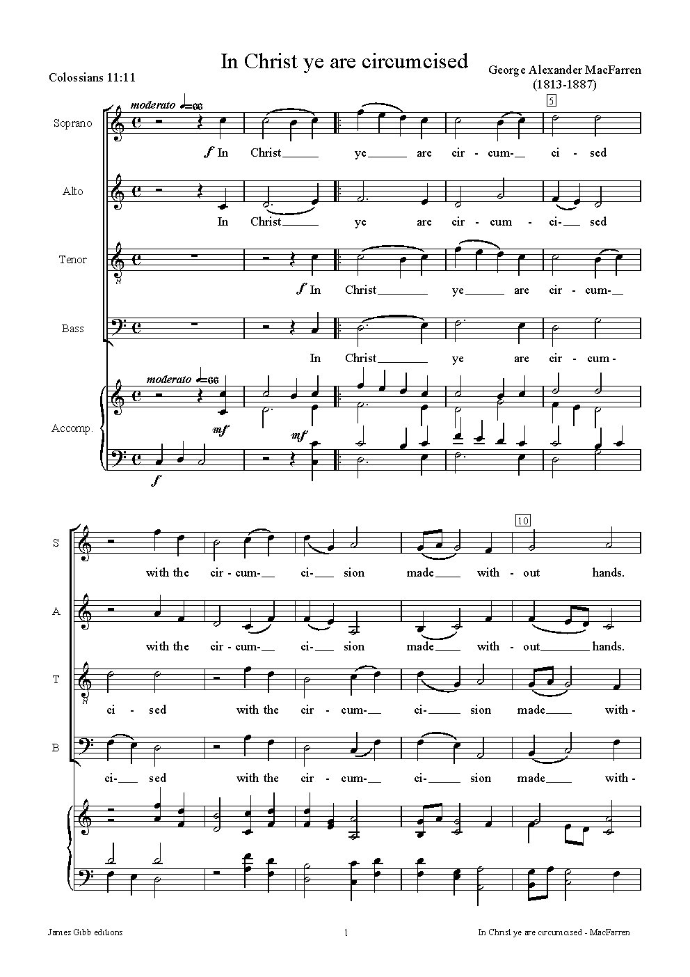 In Christ ye are circumcised - Choir Script PDF Thumbnail