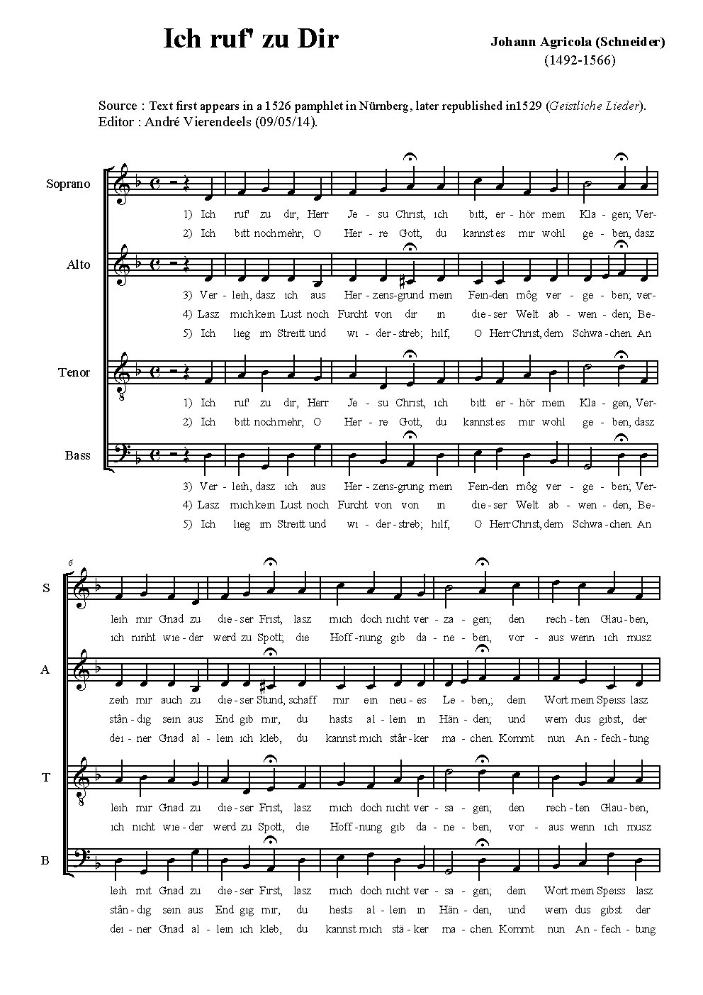 Ich ruf/' zu dir - Choir Script PDF Thumbnail