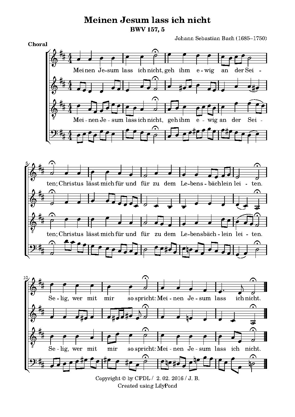 Ich lasse dich nicht, du segnest mich denn, BWV 157