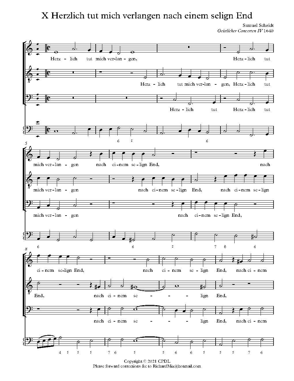 Herzlich tut mich verlangen - Choir Script PDF Thumbnail