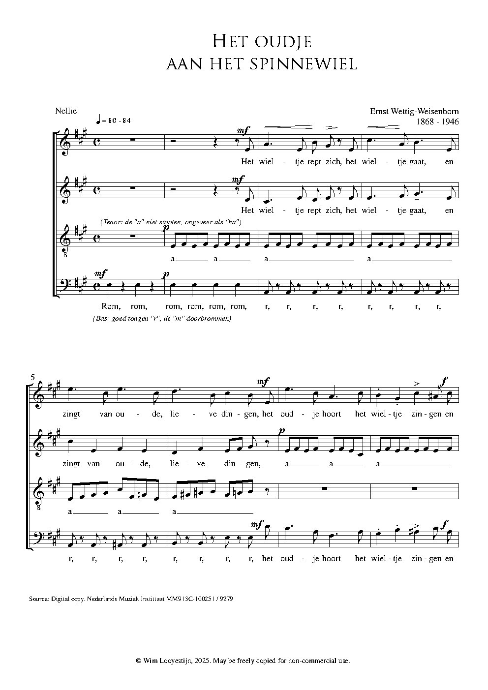 Het oudje aan het spinnewiel - Choir Script PDF Thumbnail
