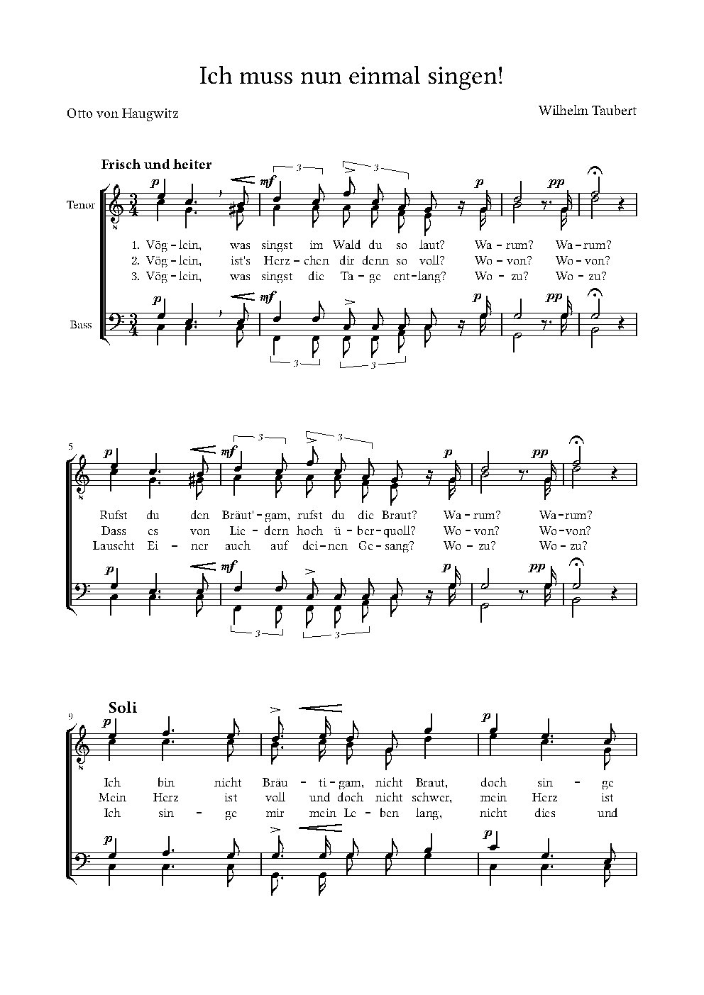 Ich muss nun einmal singen! - Choir Script PDF Thumbnail