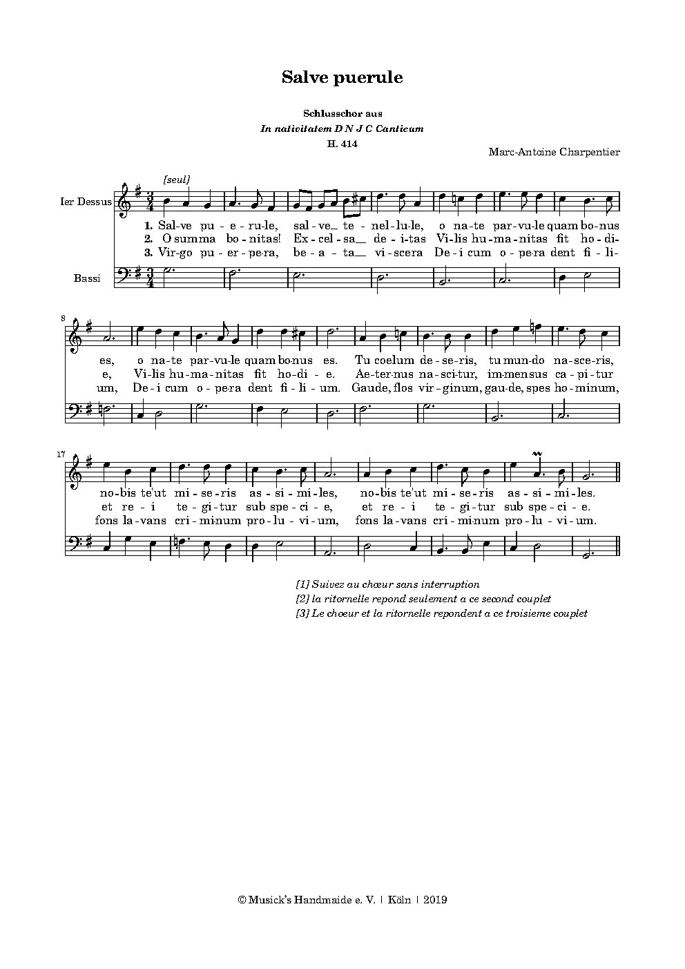 In Nativitatem D. N. J. C. Canticum, H 414