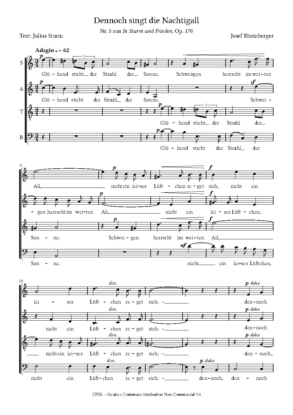 In Sturm und Frieden, Acht Lieder und Gesänge für vierst. gemischten Chor, Op. 170
