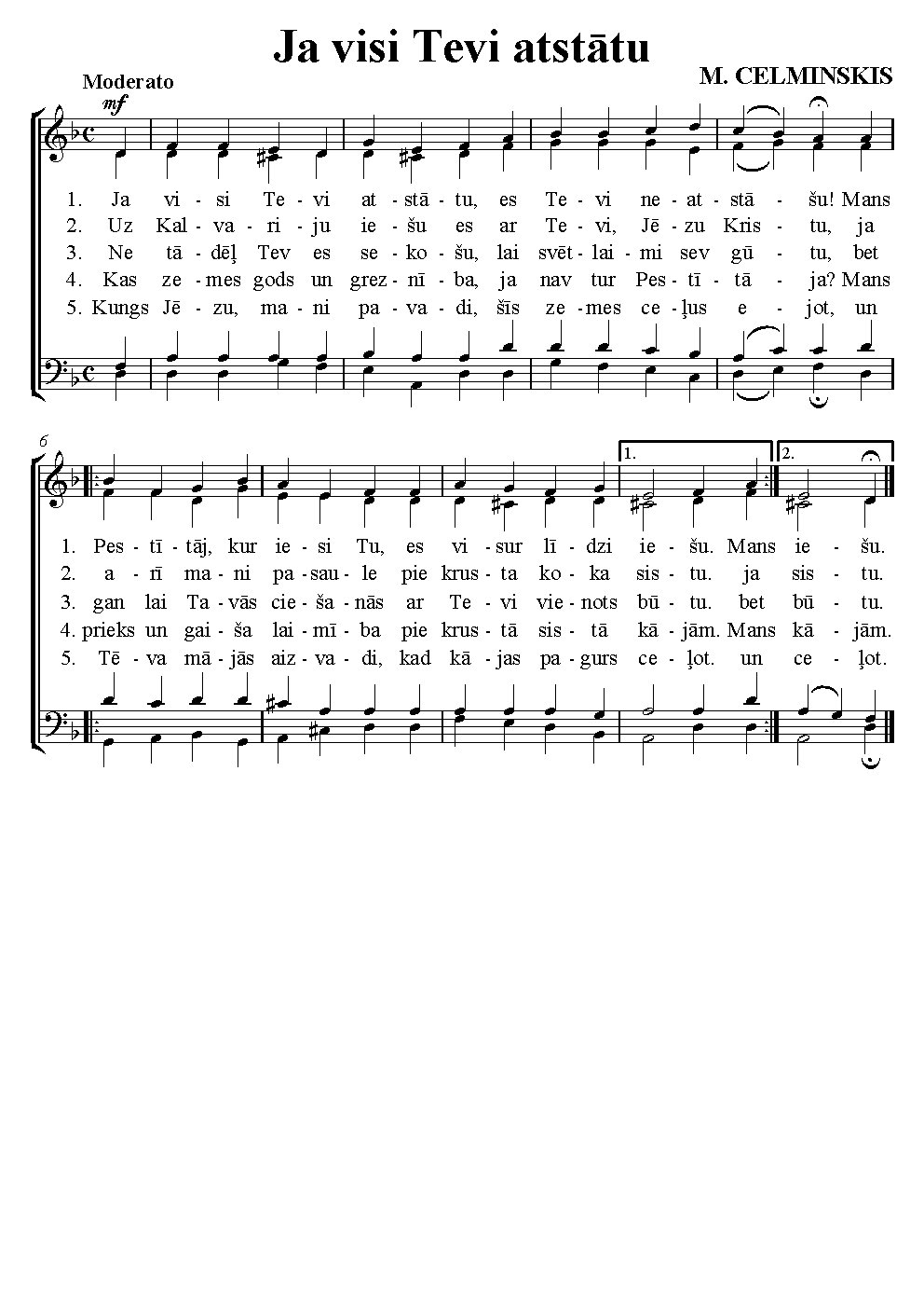 Ja visi Tevi atstātu - Choir Script PDF Thumbnail