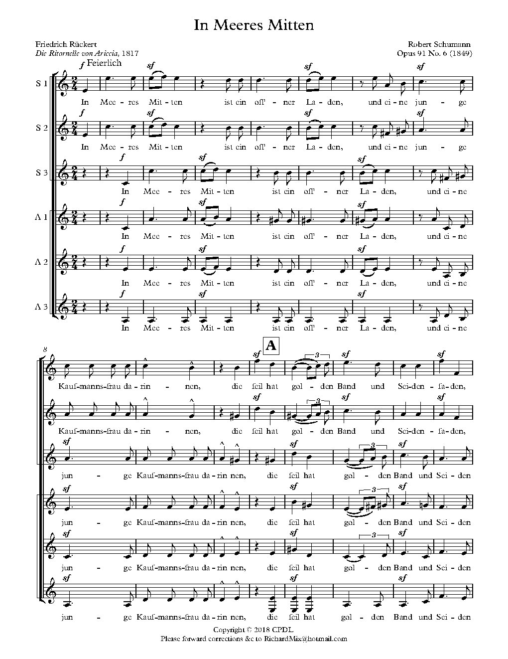 In Meeres Mitten, Op. 91, No. 6